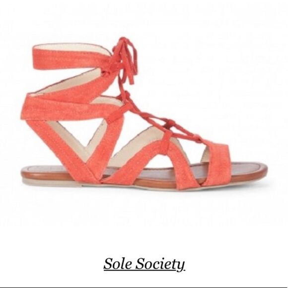 NWOT Sole Society Beirut Gladiator Sandal in Paprika 9 - Picture 2 of 10